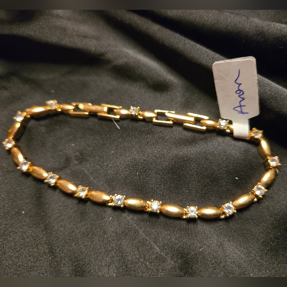Vintage Avon Gold-Tone CZ Tennis Bracelet | Classic Sparkle | Signed AVON